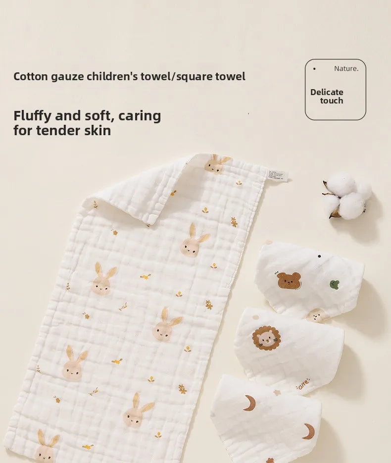 2PCS.Newborn 100% Cotton Gauze Burp Cloths—Ultra-Soft Baby Washcloths.Breathable,skin-friendly, super absorbent&easy to clean.