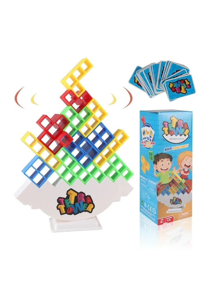 Jigsaw Building Block Toys, Fun Balance Stacking Games, Construction Board Games Russian Building Block Children's Tabletop Toys