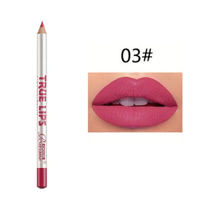 12 Colors Waterproof Matte Lipliner Pencil Red Contour Tint Lipstick Long Lasting Non-stick Cup Moisturising Lips Makeup