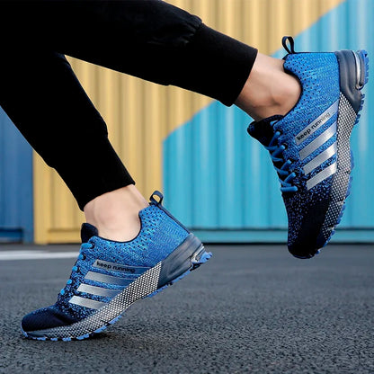 New men's women's flying mesh surface spring summer breathable casual sports shoes flat vulcanized couple running big size48
