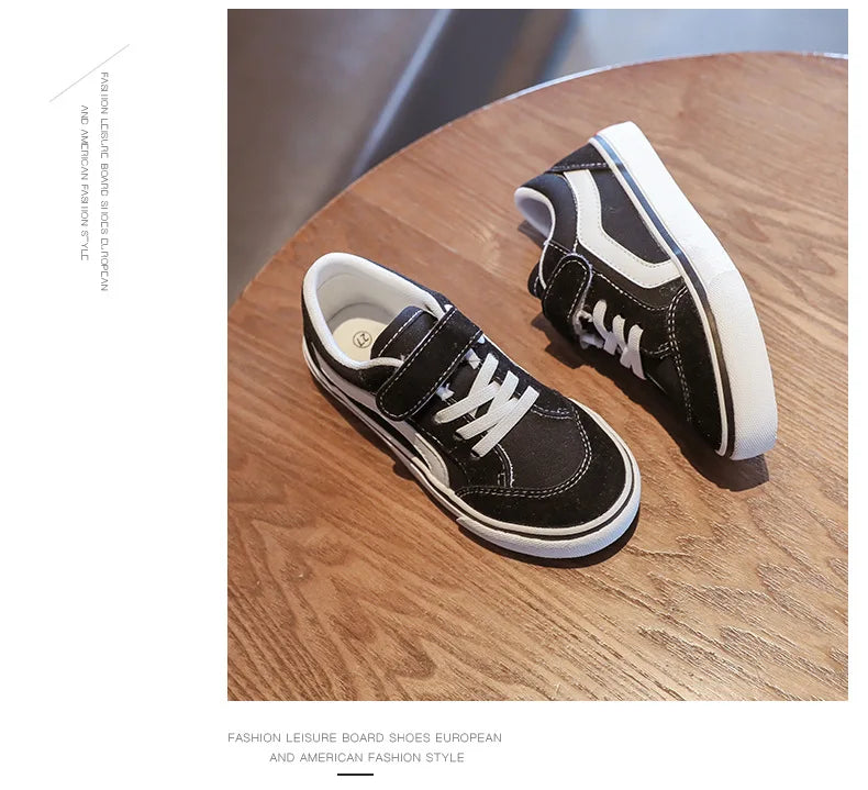 Kid's Canvas Shoes Boys Board Shoes New Net Red Low Gang Middle and Large Children Baby Girls Board Shoes Parent-Child Shoe