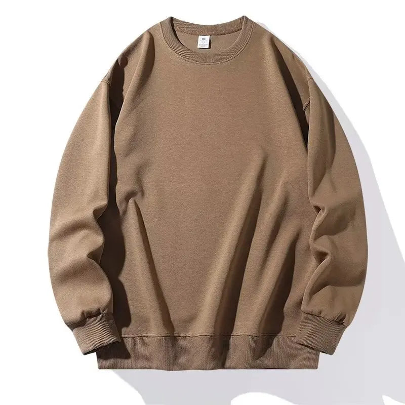 400g Heavy Weight Round Necked Sweatshirts Loose Solid Color  for Spring Autumn Men women's Casual Sports Top Pullover M-4XL