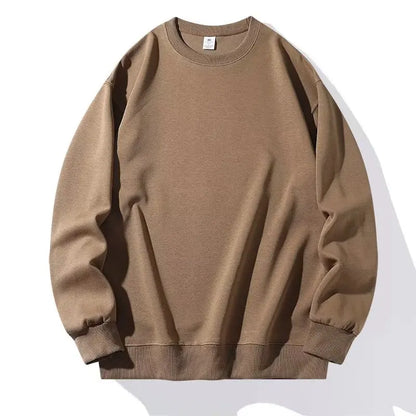 400g Heavy Weight Round Necked Sweatshirts Loose Solid Color  for Spring Autumn Men women's Casual Sports Top Pullover M-4XL