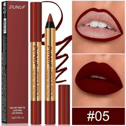 Rich Color Non-stick Lipstick Pencil Long-lasting Matte Lip Liner Crayon Red Tint Brown Lipliner Makeup Easy To Apply Cosmetics