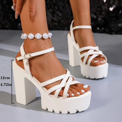 Women Comfortable Platform Sandals 2025 Summer Super High Heels Sandals Fashion Wedding Party Shoes for Women Sandalias De Mujer