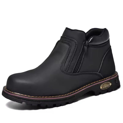Anti Puncture Anti Smashing Work Boots Safety Steel Toe Shoes Men Waterproof Leather Boots Protective Shoes Safety Men Boots