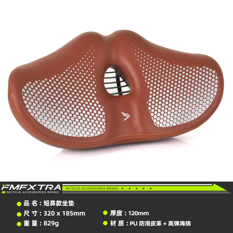 Noseless Bike Seat Cushion for Men Women Extra Padding Comfort Wide Bicycle Seat Oversized Comfortable Saddle for Peloton Bikes