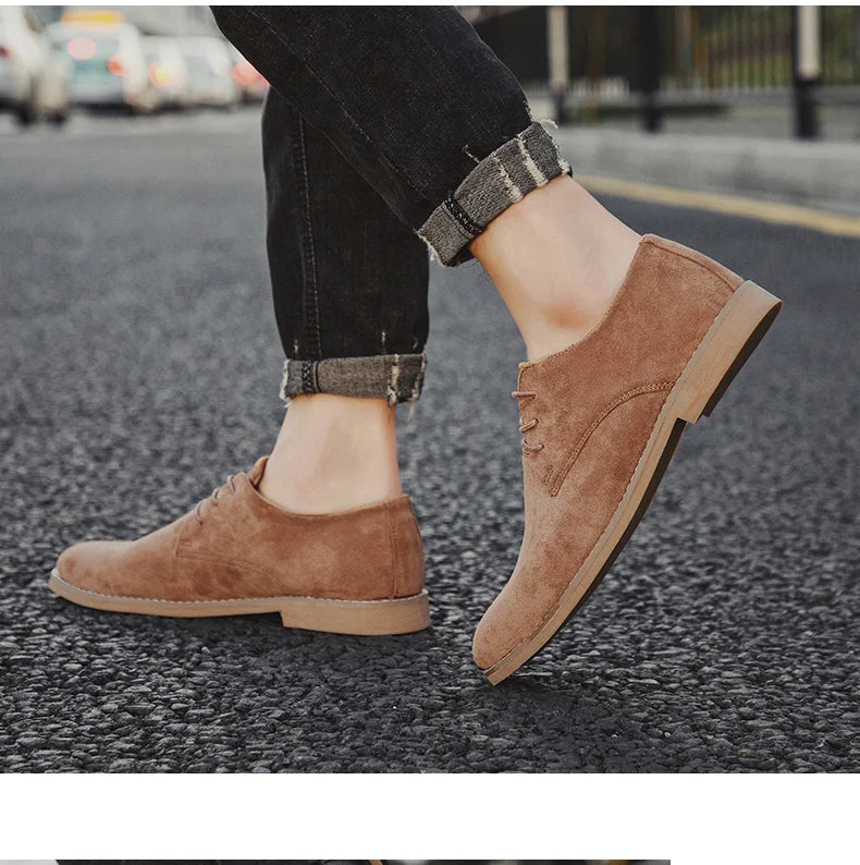 Luxury Men Derby Shoes High Quality Suede Leather Shoes for Men Business Casual Shoes Lace-Up Men Party Wedding Shoes Large Size