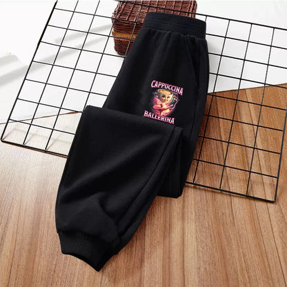 Cappuccino Assasino Cotton Pants for Baby Boys Children Spring Autumn Sweatpants Italian Brainrot Cartoon Trousers