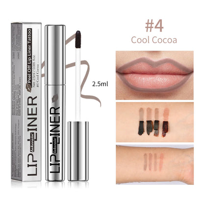Lipliner Peel Off Lip Liner Stain Peel Off Lip Liner Tattoo Waterproof Matte Long-Lasting Brown Nude Lip Color Cosmetics Makeup
