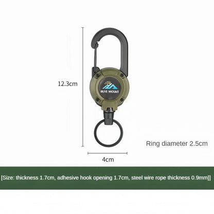 Portable Retractable Keychain with Steel Wire Rope,Outdoor Tactical Anti-Loss Buckle for Camping Gear & EDC Accessories