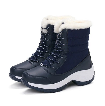 Women's Boots Women Heels Boots For Winter Shoes Woman Keep Warm Fur Botas Mujer 2025 Snow Boots Platform Shoes White Black Boot