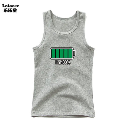 Boys Sleeveless Vest Kids Letter Print Summer 2025 Casual Tank Top Teenagers Singlet Children Camisoles Clothing