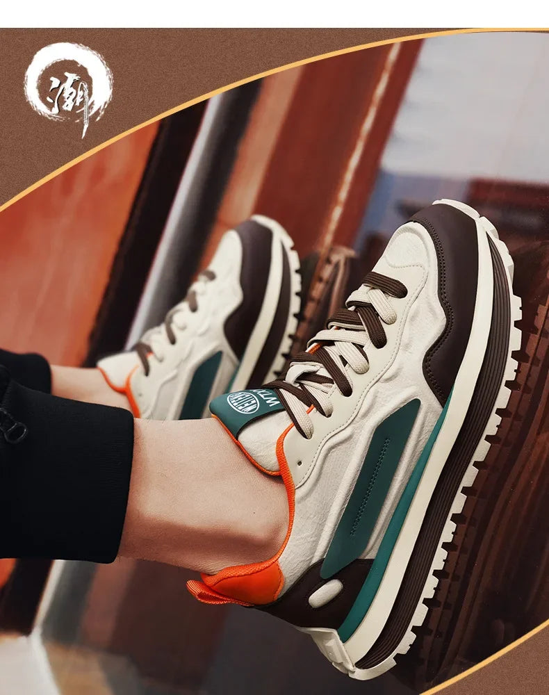 2025 New Spring Men's Breathable sneakers Casual Sports Shoes with Anti slip Soft Bottom White Shoes Men's Trendy Daday Shoes