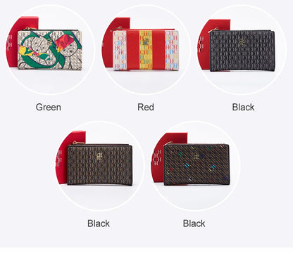 Carolina Herrera NEW Women's Cartoon Long Wallet, Classic PVC Fashion Simple Lightweight All-Match Purse