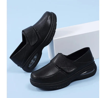 Platform White Shoes Women Casual Comfortable Light Nurse Work Shoes Fashion Slip on Non-slip Loafers Women Genuine Leather Shoe