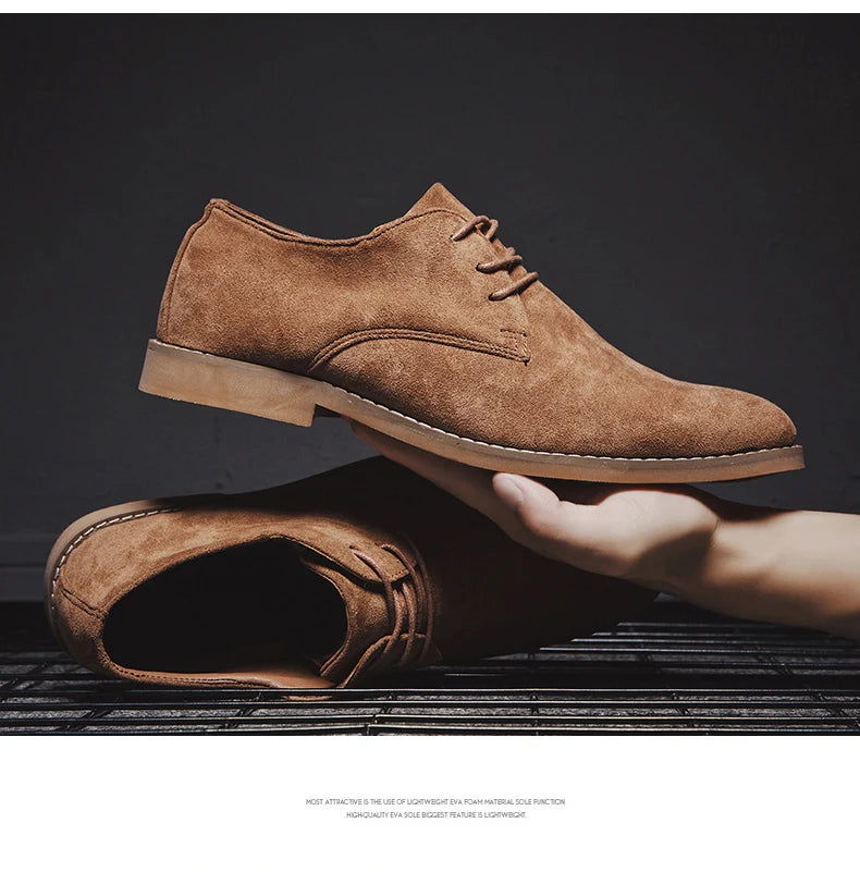 Luxury Men Derby Shoes High Quality Suede Leather Shoes for Men Business Casual Shoes Lace-Up Men Party Wedding Shoes Large Size