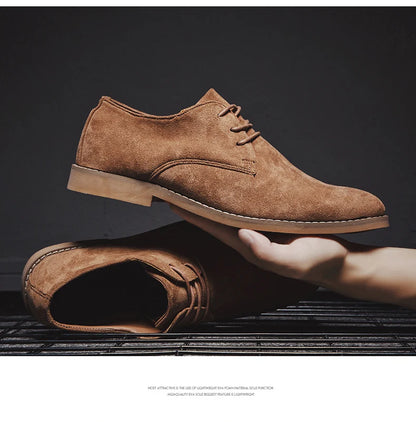 Luxury Men Derby Shoes High Quality Suede Leather Shoes for Men Business Casual Shoes Lace-Up Men Party Wedding Shoes Large Size