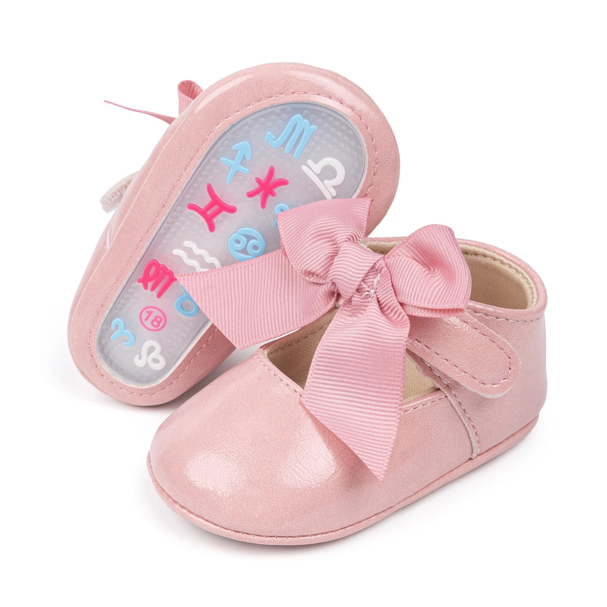 Fashion Baby Girl Casual Leather Shoes Exquisite Lace Bowknot Solid Color Princess Wedding Walking Shoes Soft Non-slip Flat Sole