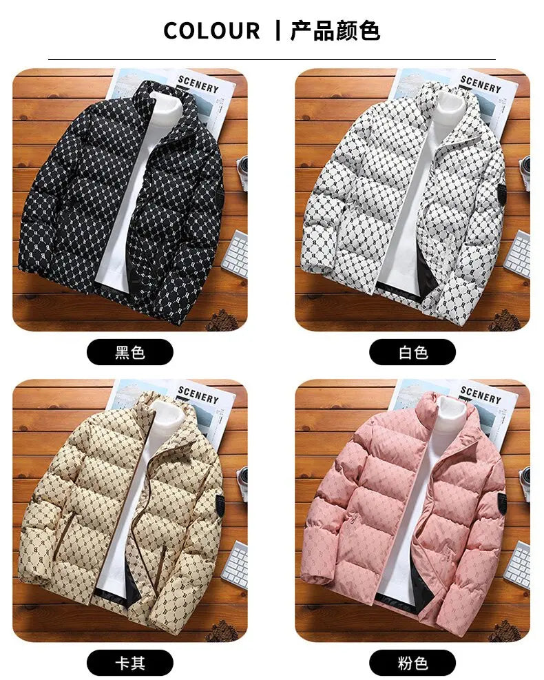 Autumn/Winter Fashion Trend Printed Large Size Coat Men's Casual Relaxed Comfortable High Quality Cotton-Padded Jacket