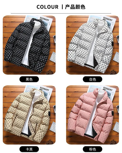 Autumn/Winter Fashion Trend Printed Large Size Coat Men's Casual Relaxed Comfortable High Quality Cotton-Padded Jacket