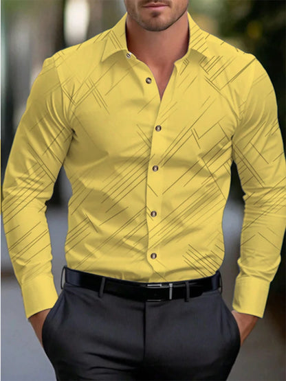 Men's long-sleeved shirt casual shirt fashion 2024 new 16 colors optional popular business oversized men's clothing