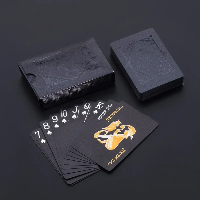 1PcsColor Black Gold Playing Card Game Card Group Waterproof Poker Suit Magic Dmagic Package Board Game Collection Entertainment
