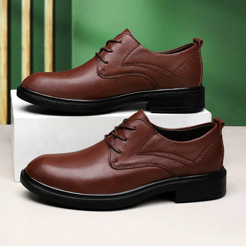 Genuine Leather Male Oxford Shoes Business Formal Wear Casual Shoes New Arrival Mens Derby Shoes Leisure Walk Gentleman Footwear