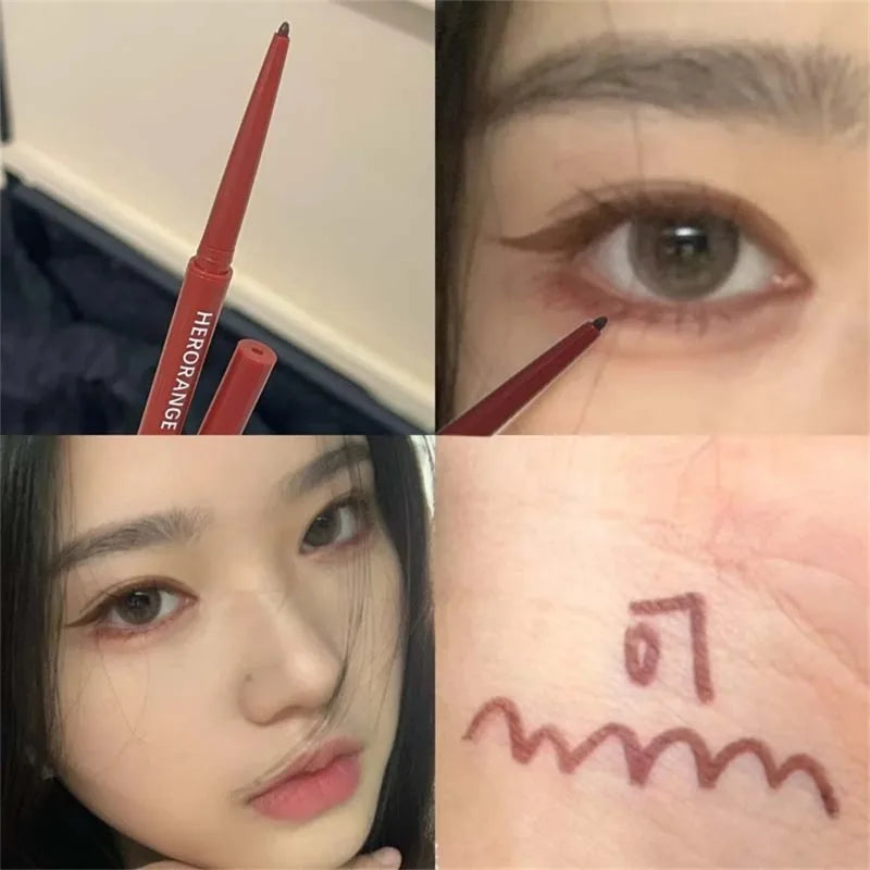12 Colors Eyeliner Pencil Smooth Wine Red Soft High Pigment Eye Liner Pen Waterproof Matte Aegyosal Lying Silkworm Eyes Makeup