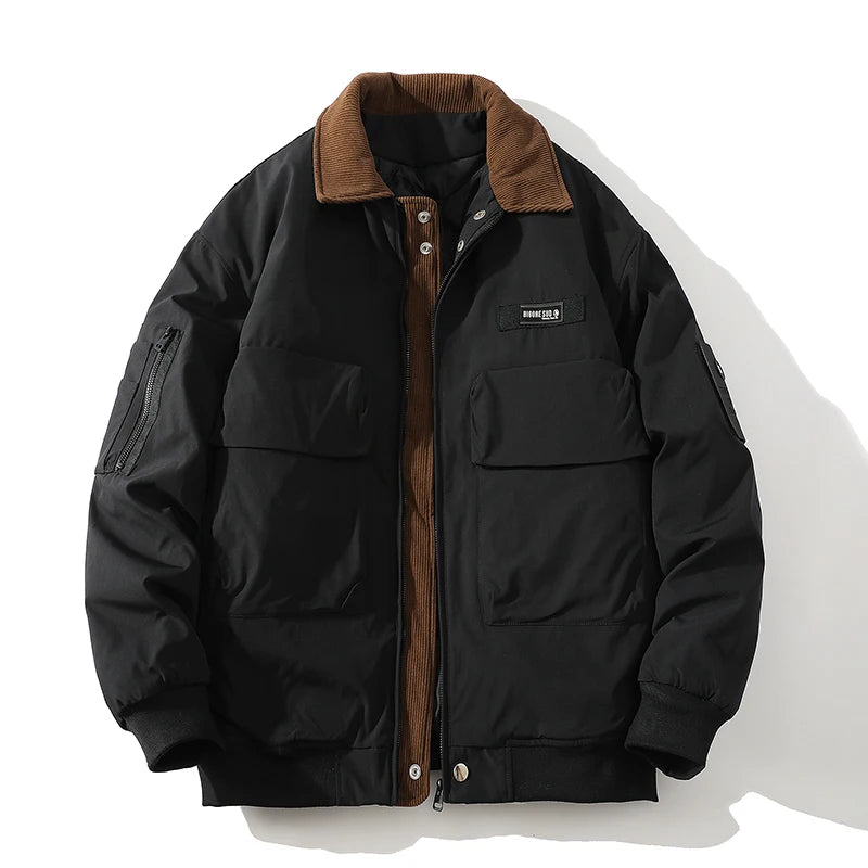 New Men Winter Jackets Thick Warm Coat 2026 Mens Streetwear Hip Hop Short Parkas Korean Black Clothes Puffer Windbreaker