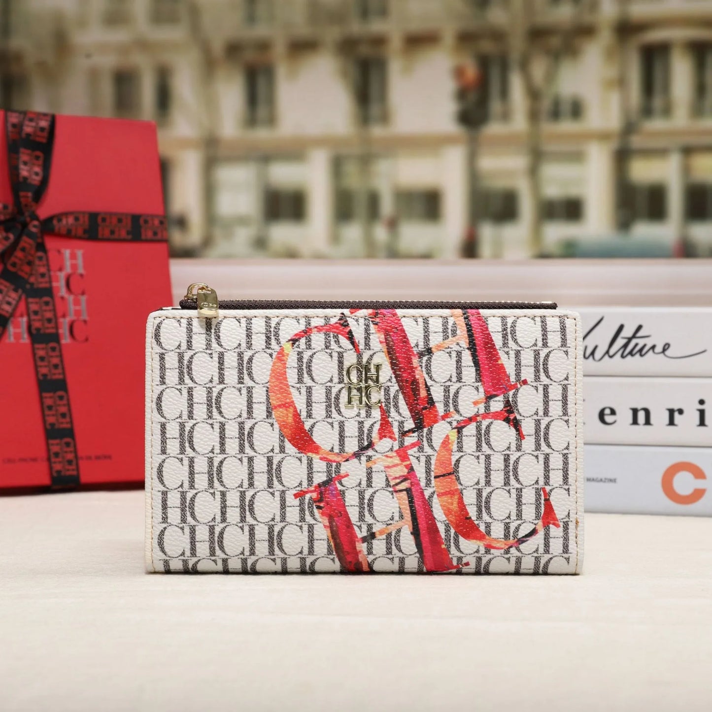 Carolina Herrera NEW Women's Cartoon Long Wallet, Classic PVC Fashion Simple Lightweight All-Match Purse