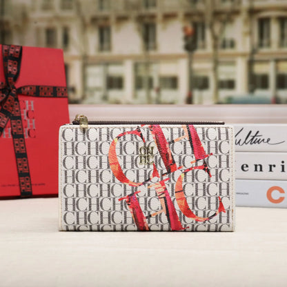 Carolina Herrera NEW Women's Cartoon Long Wallet, Classic PVC Fashion Simple Lightweight All-Match Purse
