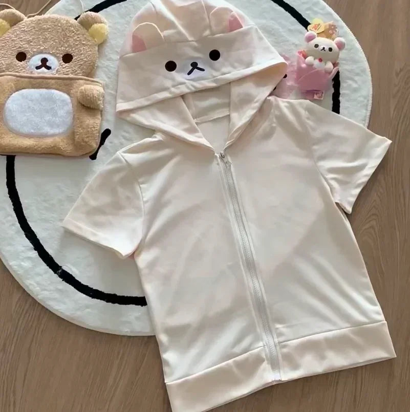 Y2k Harajuku Streetwear Hoodies Women Japanese Style Kawaii Sweet Cute Cartoon Print Zipper Sweatshirt Soft Girl 2026 Jacket