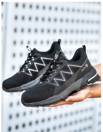 ZLMY Fashion Safety Shoes Men Steel Toe Sneaker Puncture Proof Work Boots Anti-smash Man Safety Boots Male Industrial Work Shoes