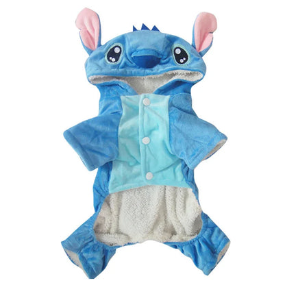 Cute Stitch 4-Paws Dog Sweater Winter Warm Clothes for Small Medium Breeds, Teddy Cosplay Costume Bulk Supply