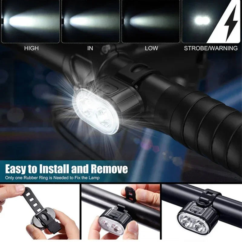 Cycling Bicycle Front Rear Light /Set Bike Defense Flashlight Stick MTB Waterproof Taillight LED Lantern Bicycle Accessories