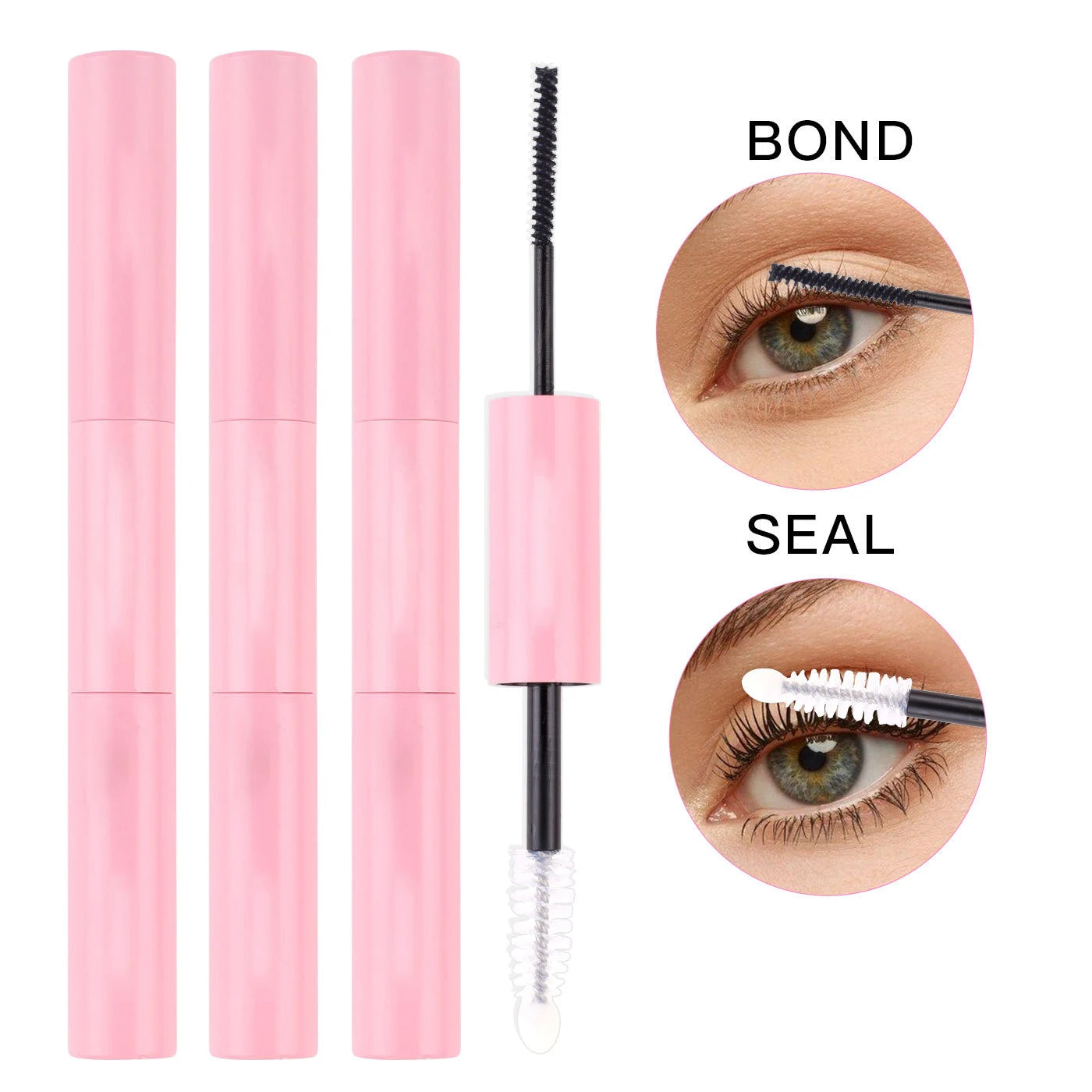 Double-Ended Eyelash Glue Adhesive and Sealing Suitable for DIY Group Eyelashes Eyelash Glue Eyelash Curler Brush Kit Makeup