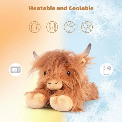 Kawaii Lying Highland Cow Plush Toy Soft Stuffed Animals Doll Highland Cow Puppet Cute Plushie Kawaii Xmas Gifts Home Decor