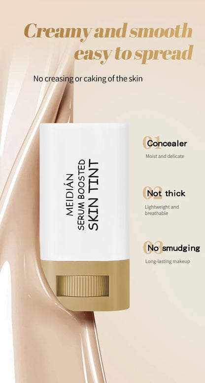 Bronze Foundation Stick Serum Boosted Skin Tint Silky Texture Moisturizing Coverage Concealer Base Even Skin Tone Makeup