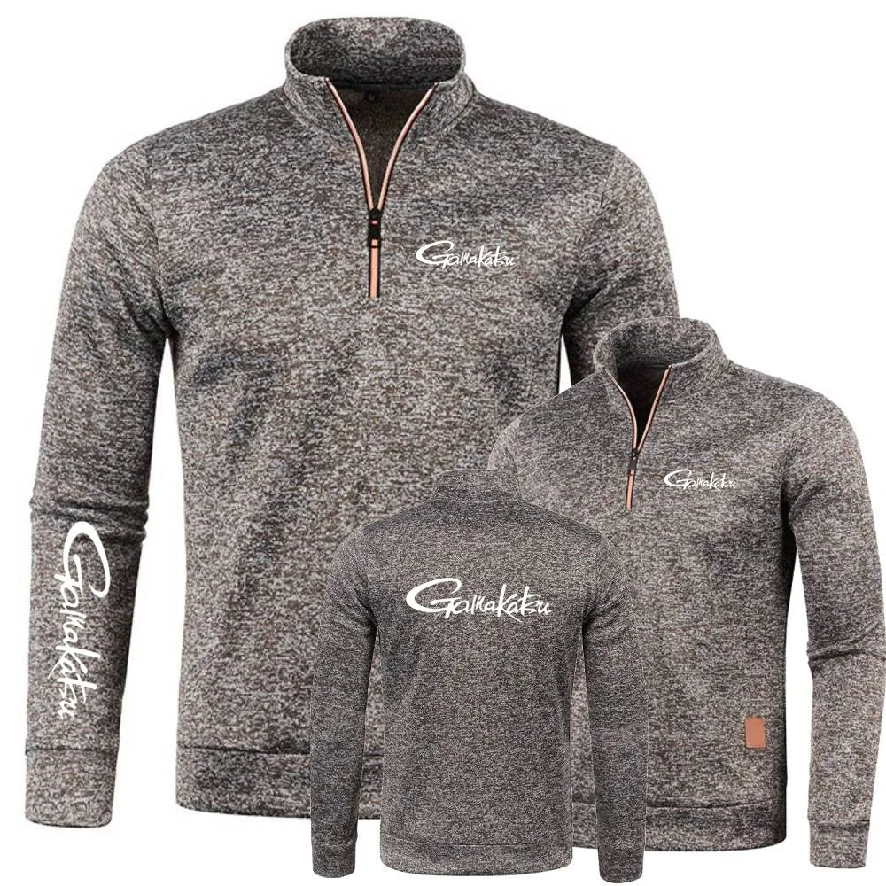 Sweatshirts Half Zipper Soft Fleece Turtleneck Sweater Gamakatsu Fishing Mens Pullover Jersey Casual Knit Sportwear Streetwear