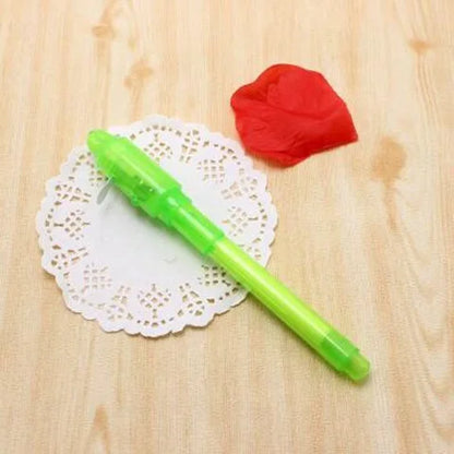Luminous Light Pen Magic Purple 2 In 1 UV Black Light Combo Drawing Invisible Ink Pen Learning Education Toys For Child