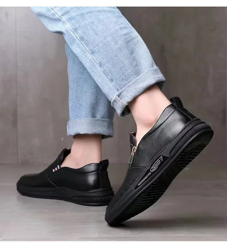 Casual Leather Shoes Men Loafers Trend Brand Business Shoes Autumn Slip on Flat Man Sneakes Comfortable Moccasins Zapatos Hombre