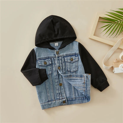 2023 Children Jackets Coat Autumn Winter Boy Suit Girl Clothes Baby Denim Hooded Outwear Outfits Toddler Kids Clothing