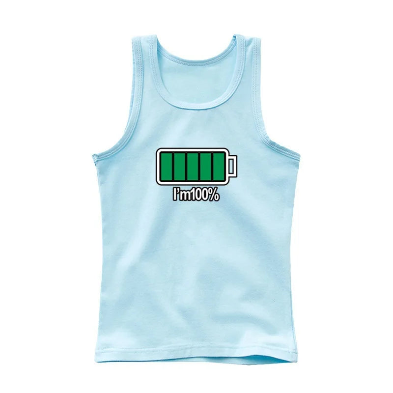 Boys Sleeveless Vest Kids Letter Print Summer 2025 Casual Tank Top Teenagers Singlet Children Camisoles Clothing