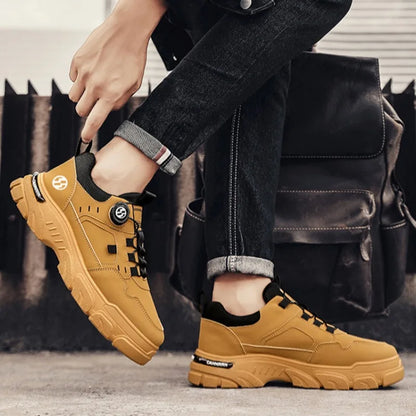 Sneakers Man Spring Trend Hot Sale Comfort Soft Soled Casual Shoes for Fashion Rotating Button Male Work Boots Zapatillas Hombre