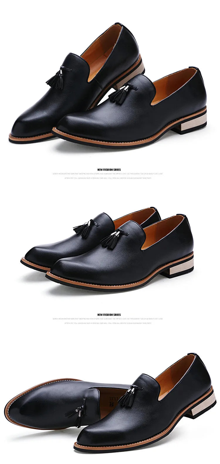 Luxury Men Leather Loafers Designer Tassels Brogue Shoes Male Wedding Shoes Fashion High Quality Men Casual Shoes Big Size 38-46