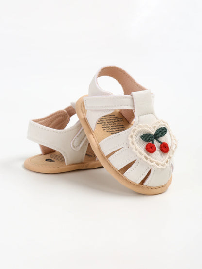Baby girl sandals summer cherry cloth sole shoes newborn baby shoes first walking shoes