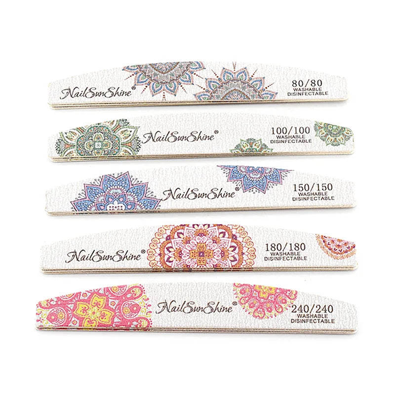 3/5pcs Lot New Nail File Flower Printed Nail Buffer Colorful Lime A Ongle 80/100/150/180/240 Professional Manicure Tools Uñas