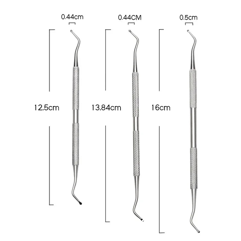 Stainless Steel Double-Headed Nail Picker Ingrown Nail Manicure Picking The Nail Groove Cleaning The Toenail Gap Dirt Tool Uñas