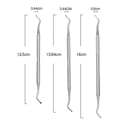 Stainless Steel Double-Headed Nail Picker Ingrown Nail Manicure Picking The Nail Groove Cleaning The Toenail Gap Dirt Tool Uñas